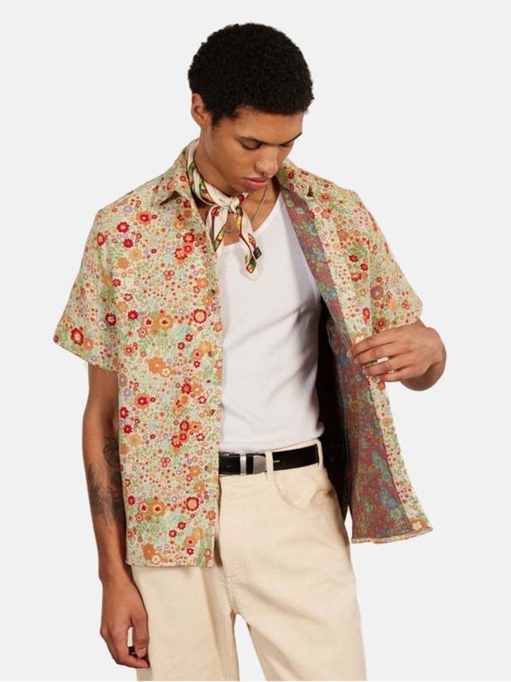 Percival Clerk Shirt - Floral Short-Sleeve Button-Down XXL